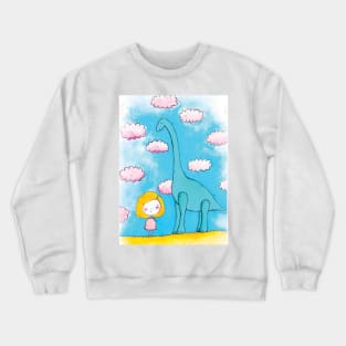 Child with dinosaur Crewneck Sweatshirt